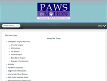 Tablet Screenshot of pawsinmotionvet.com